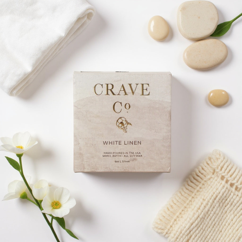White Linen Box Candle