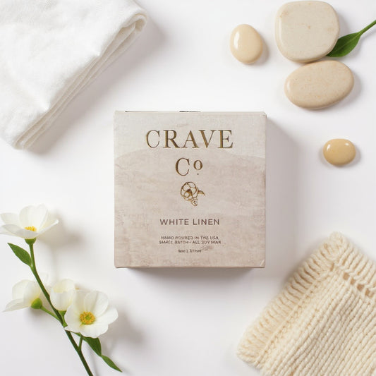 White Linen Box Candle