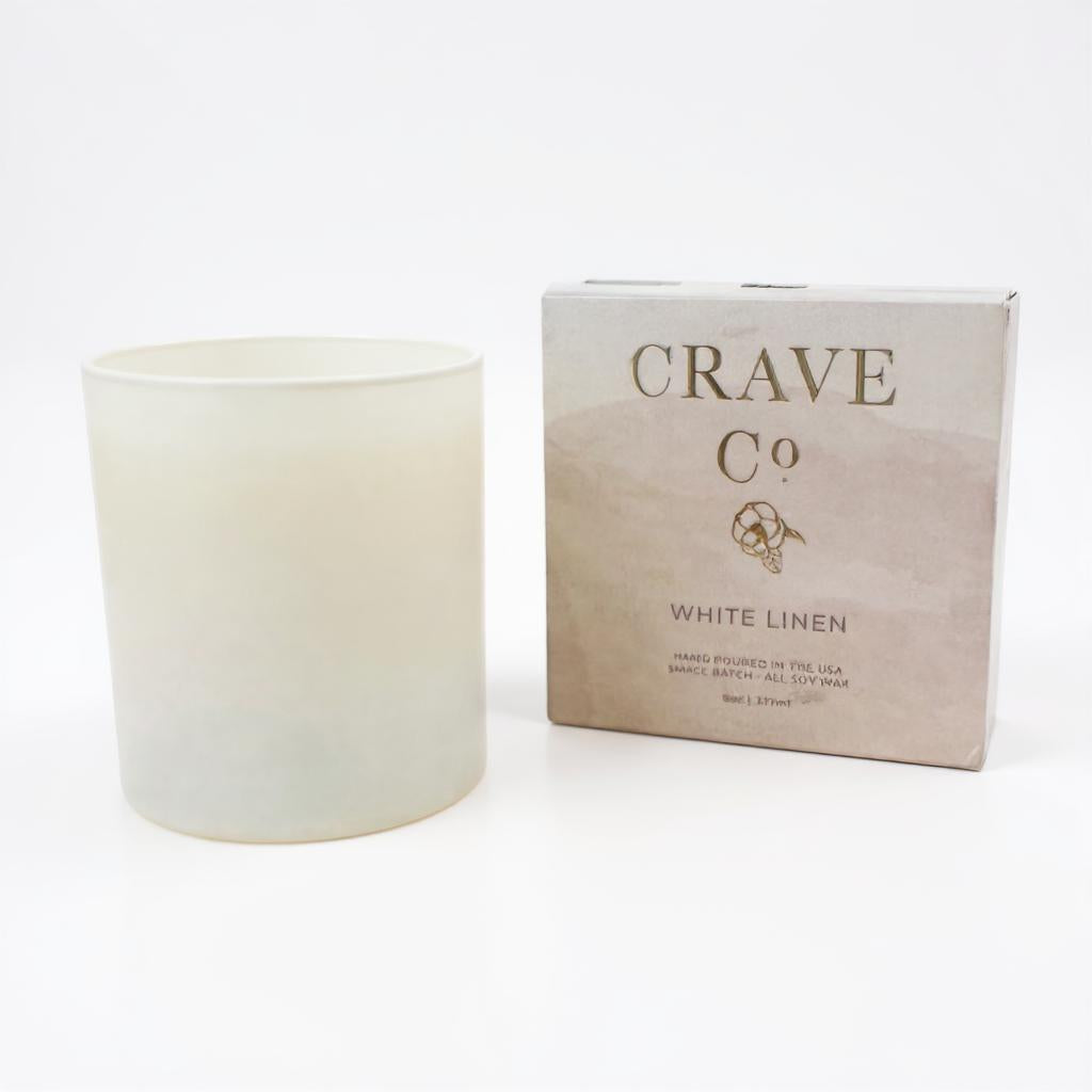 White Linen Box Candle